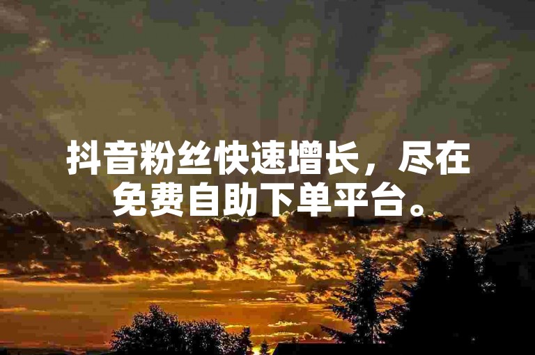 抖音粉丝快速增长，尽在免费自助下单平台。
