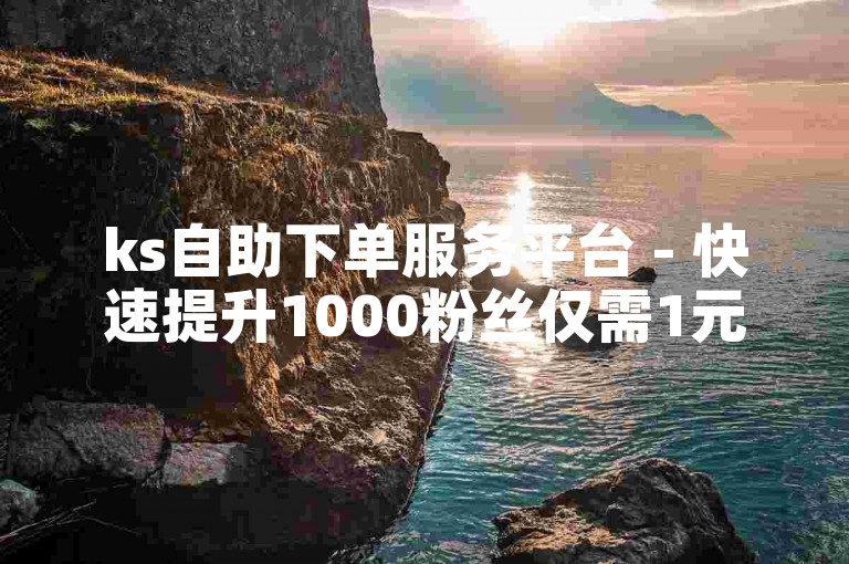 ks自助下单服务平台 - 快速提升1000粉丝仅需1元。