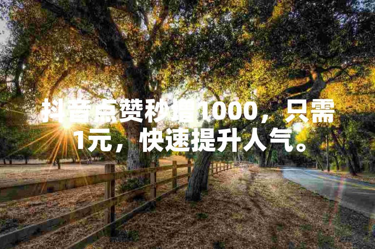 抖音点赞秒增1000，只需1元，快速提升人气。