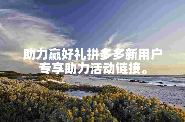 助力赢好礼拼多多新用户专享助力活动链接。