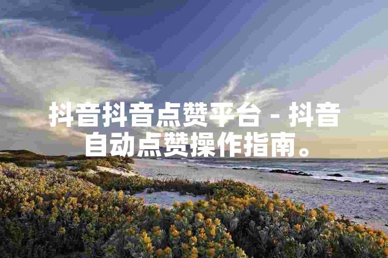 抖音抖音点赞平台 - 抖音自动点赞操作指南。