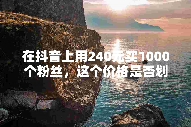 在抖音上用240元买1000个粉丝，这个价格是否划算？（抖音平台1000粉丝240元的购买成本，性价比如何？）