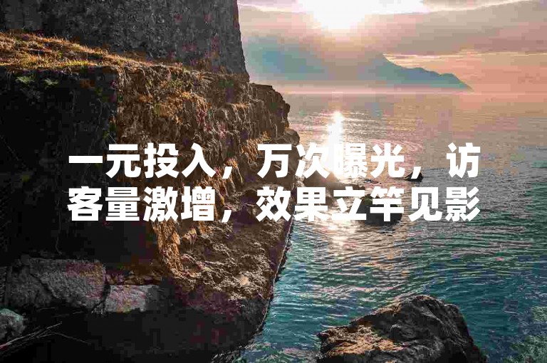 一元投入，万次曝光，访客量激增，效果立竿见影。