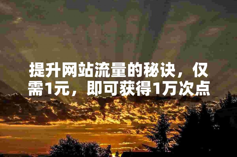 提升网站流量的秘诀，仅需1元，即可获得1万次点赞，让链接ks成为热门！