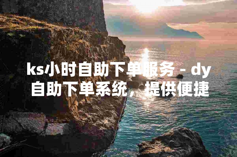 ks小时自助下单服务 - dy自助下单系统，提供便捷的在线订单处理。