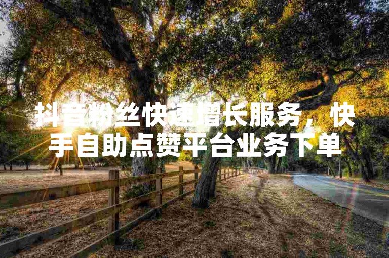 抖音粉丝快速增长服务，快手自助点赞平台业务下单。