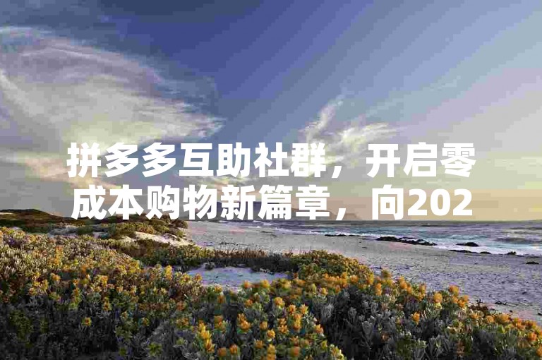 拼多多互助社群，开启零成本购物新篇章，向2025全免时代迈进。