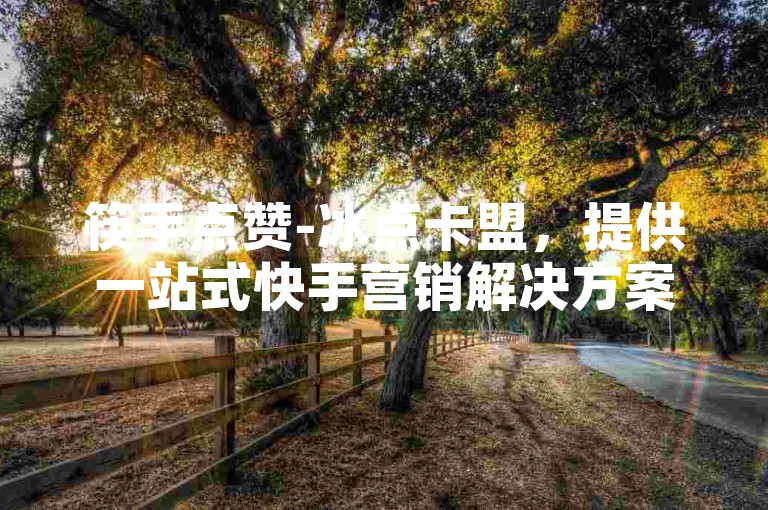 筷手点赞-冰点卡盟，提供一站式快手营销解决方案，助力账号快速涨粉。