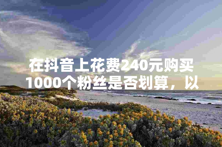 在抖音上花费240元购买1000个粉丝是否划算，以及这样的操作会不会影响账号的推荐机制呢？