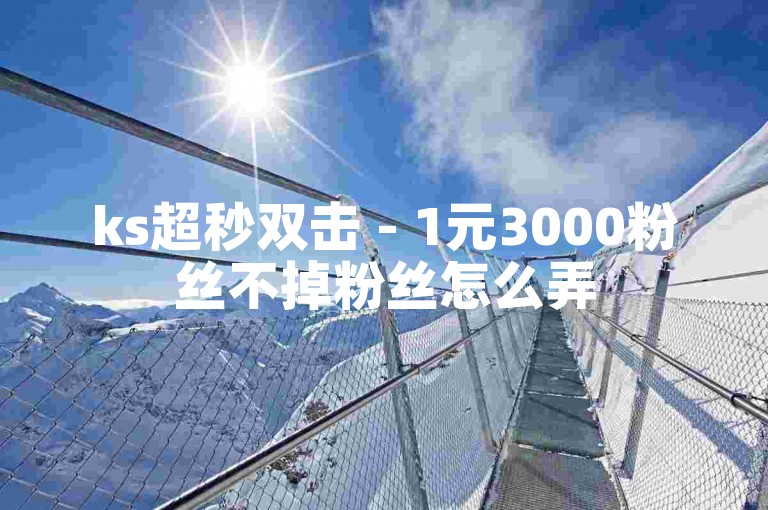 ks超秒双击 - 1元3000粉丝不掉粉丝怎么弄
