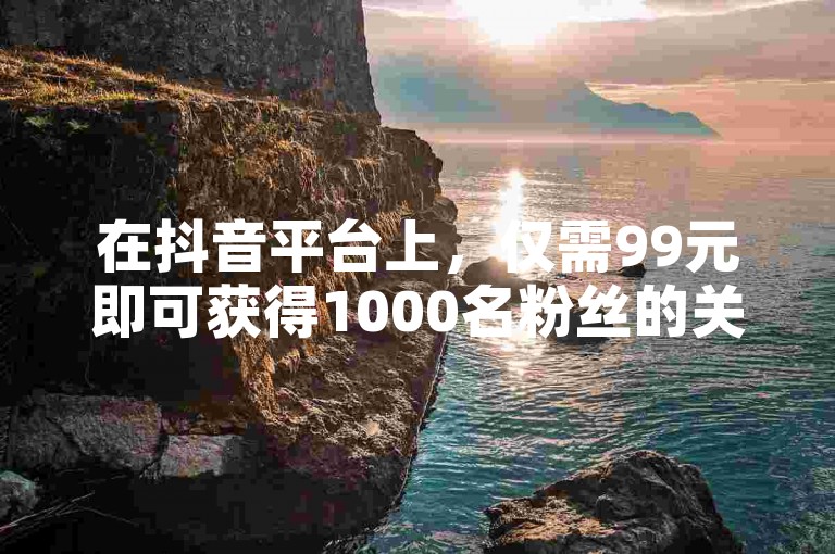 在抖音平台上，仅需99元即可获得1000名粉丝的关注。