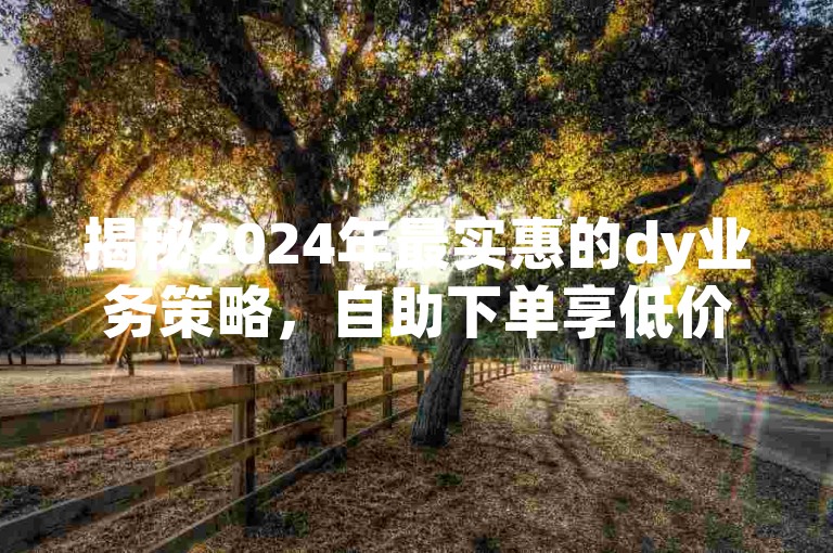 揭秘2024年最实惠的dy业务策略，自助下单享低价，转发无忧，省钱又高效！