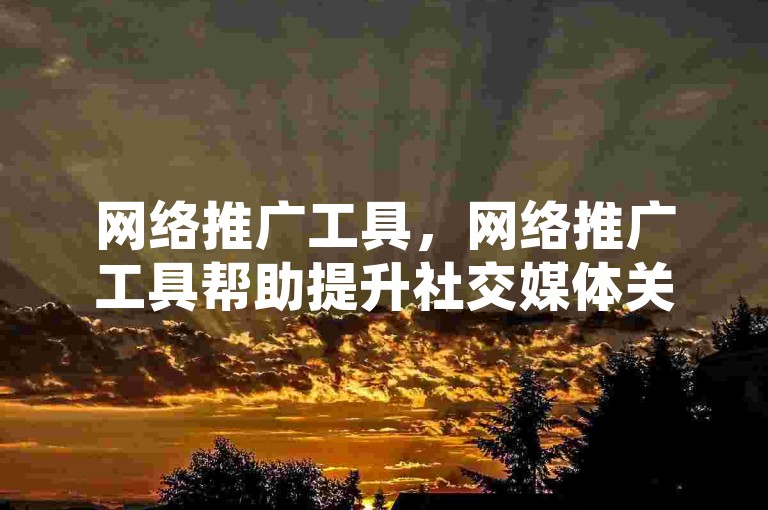 网络推广工具，网络推广工具帮助提升社交媒体关注度？