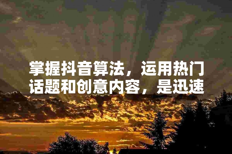 掌握抖音算法，运用热门话题和创意内容，是迅速积累至1000粉丝的关键策略，为2025年的社交媒体成功奠定基础。