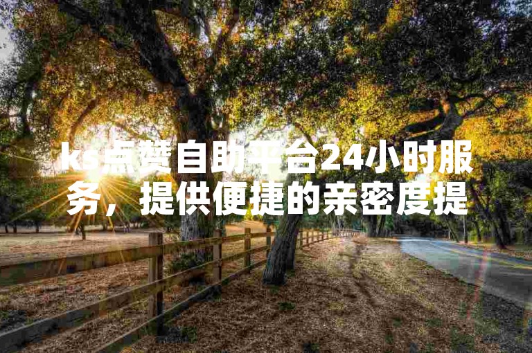 ks点赞自助平台24小时服务，提供便捷的亲密度提升解决方案。