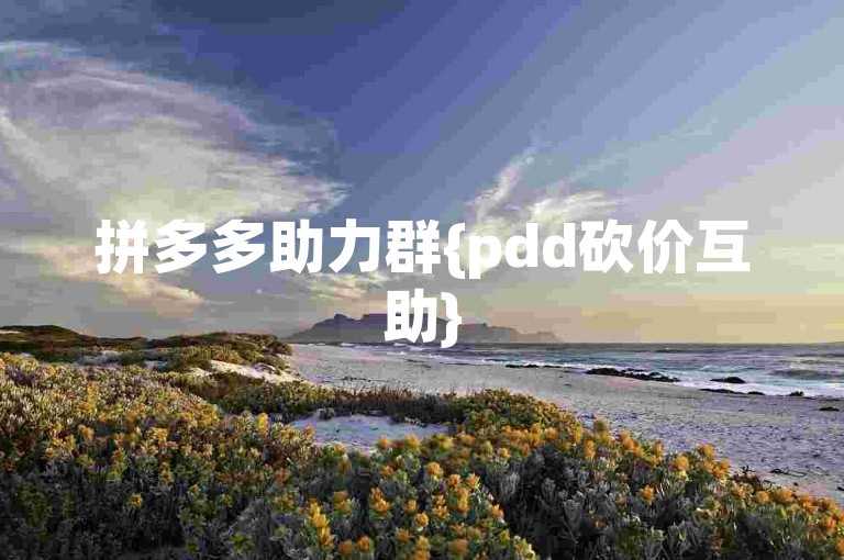 拼多多助力群{pdd砍价互助}