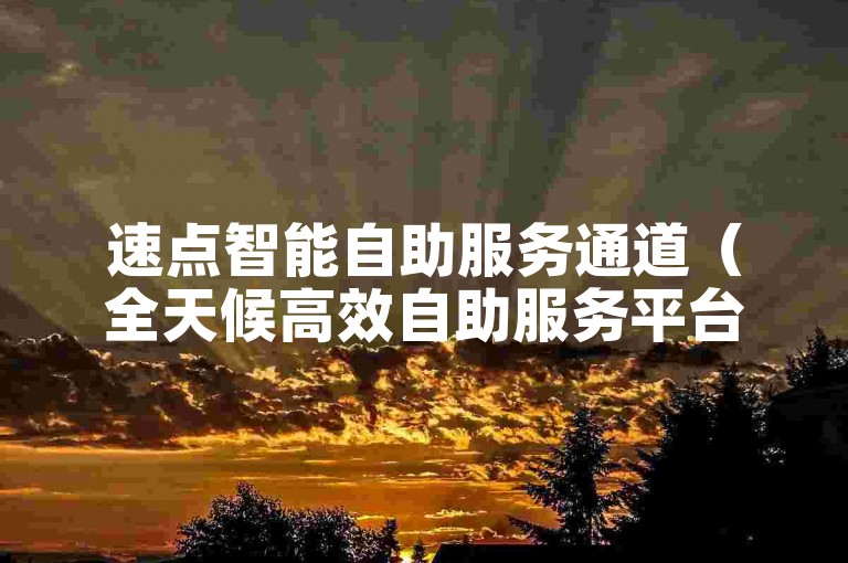 速点智能自助服务通道（全天候高效自助服务平台）