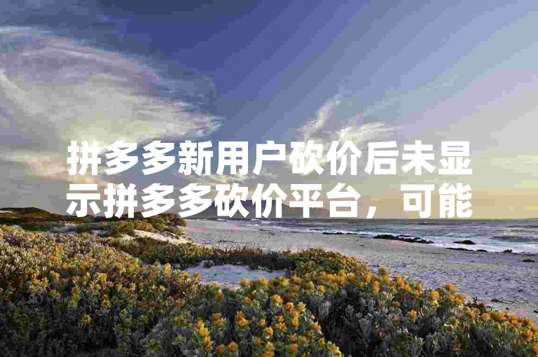拼多多新用户砍价后未显示拼多多砍价平台，可能是由于系统延迟或网络问题导致的。
