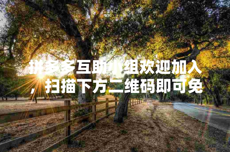 拼多多互助小组欢迎加入，扫描下方二维码即可免费进入{多多助力微信群}。