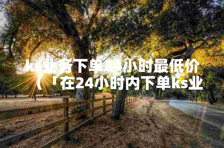 ks业务下单24小时最低价（「在24小时内下单ks业务可享受最低价格」）