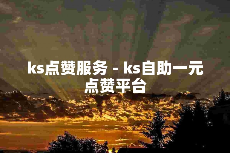 ks点赞服务 - ks自助一元点赞平台
