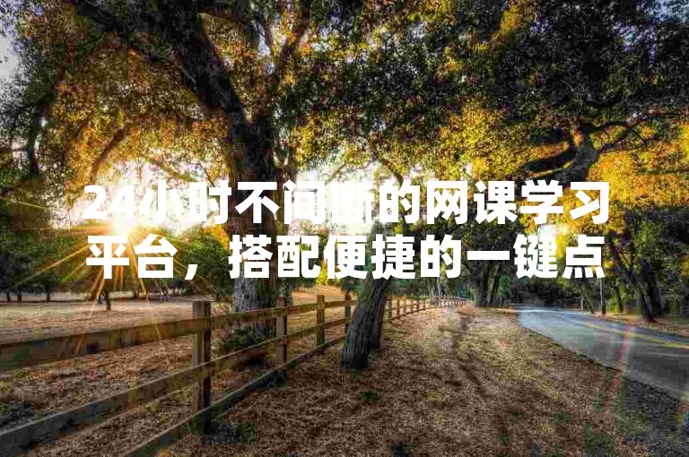 24小时不间断的网课学习平台，搭配便捷的一键点赞应用。