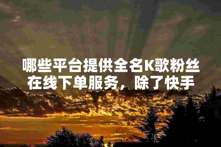 哪些平台提供全名K歌粉丝在线下单服务，除了快手评论自助下单外？