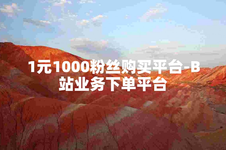 1元1000粉丝购买平台-B站业务下单平台