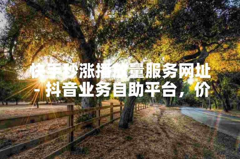 快手秒涨播放量服务网址 - 抖音业务自助平台，价格实惠。