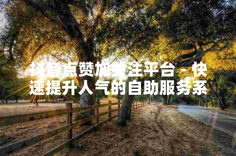 抖音点赞加关注平台 - 快速提升人气的自助服务系统。