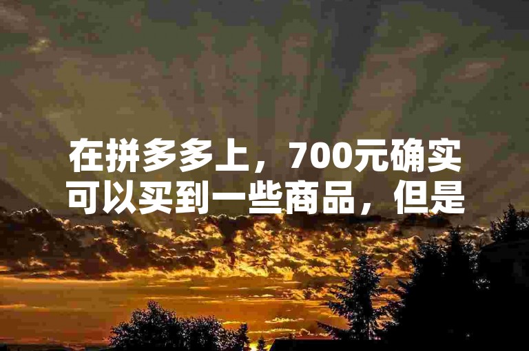 在拼多多上，700元确实可以买到一些商品，但是否成功和可信需要根据具体情况来判断。