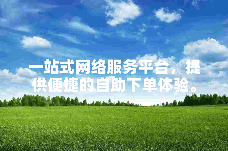 一站式网络服务平台，提供便捷的自助下单体验。
