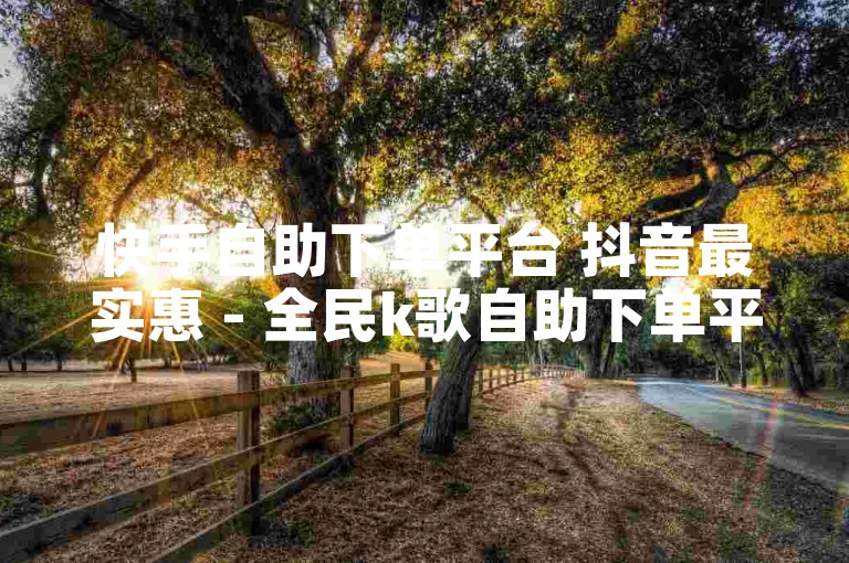快手自助下单平台 抖音最实惠 - 全民k歌自助下单平台