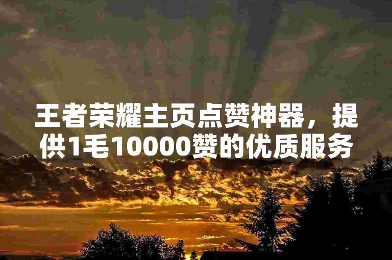 王者荣耀主页点赞神器，提供1毛10000赞的优质服务网站。