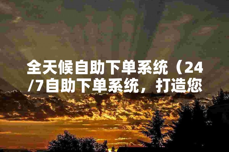 全天候自助下单系统（24/7自助下单系统，打造您的无缝购物体验）