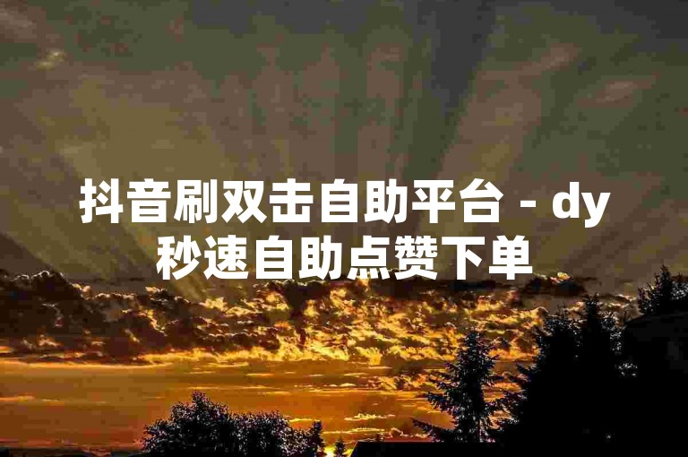 抖音刷双击自助平台 - dy秒速自助点赞下单