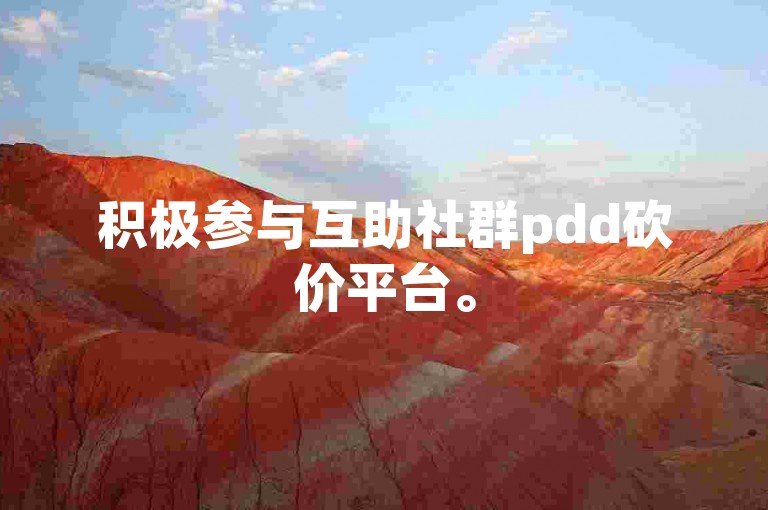 积极参与互助社群pdd砍价平台。