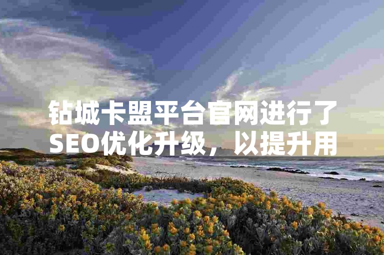 钻城卡盟平台官网进行了SEO优化升级，以提升用户体验和搜索引擎排名。