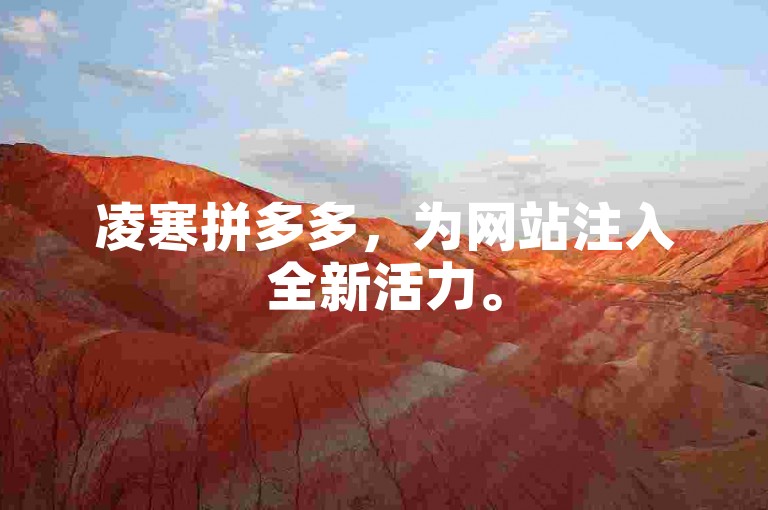 凌寒拼多多，为网站注入全新活力。