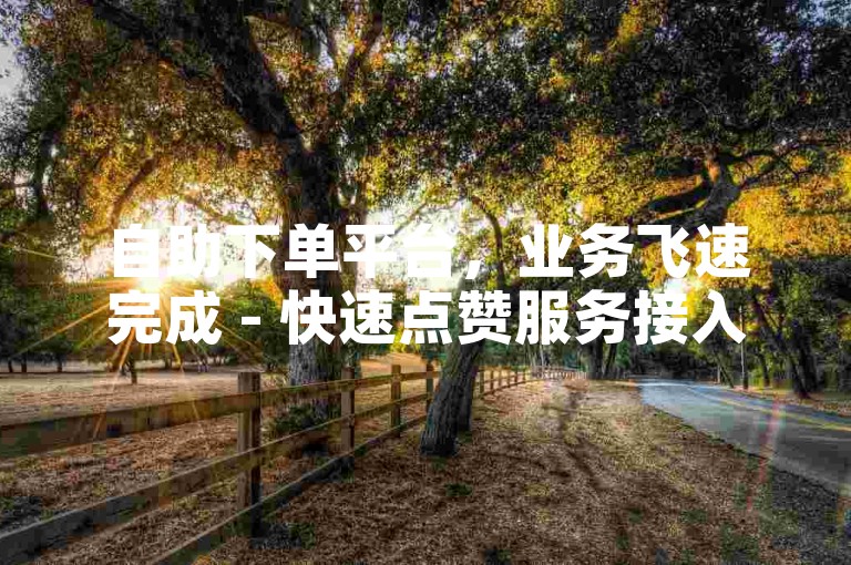 自助下单平台，业务飞速完成 - 快速点赞服务接入点