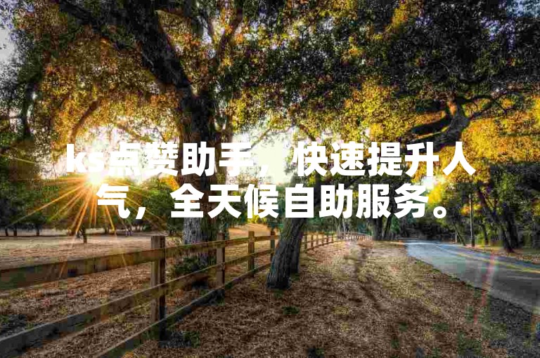 ks点赞助手，快速提升人气，全天候自助服务。