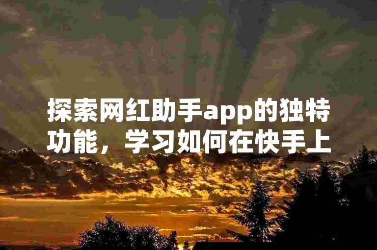 探索网红助手app的独特功能，学习如何在快手上迅速增加粉丝，同时了解拼多多的黑科技助力技巧，并访问利云卡盟官网获取更多信息。