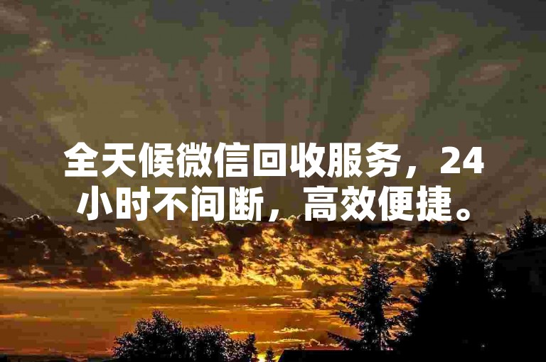 全天候微信回收服务，24小时不间断，高效便捷。