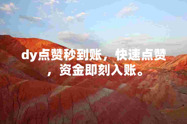 dy点赞秒到账，快速点赞，资金即刻入账。