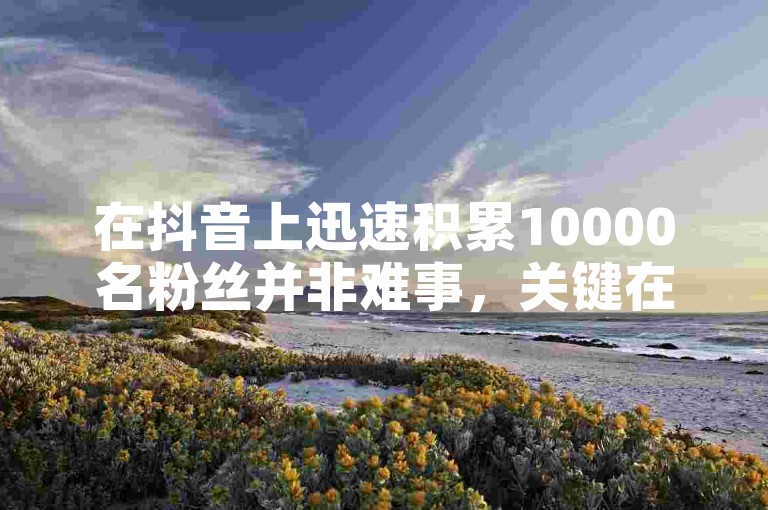 在抖音上迅速积累10000名粉丝并非难事，关键在于掌握一些有效的增粉策略。