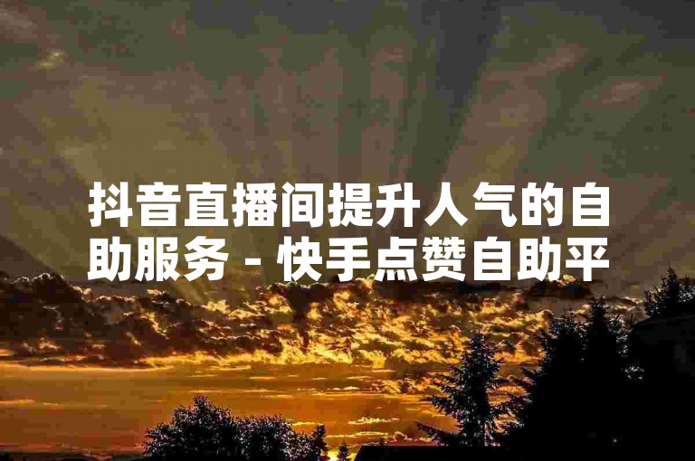 抖音直播间提升人气的自助服务 - 快手点赞自助平台网站用户反馈。