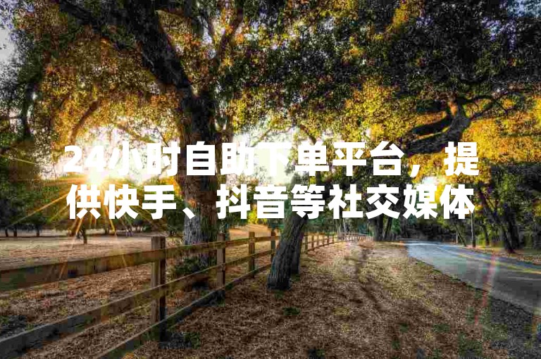 24小时自助下单平台，提供快手、抖音等社交媒体业务服务，卡盟交易与网红助手快速点赞服务一应俱全。