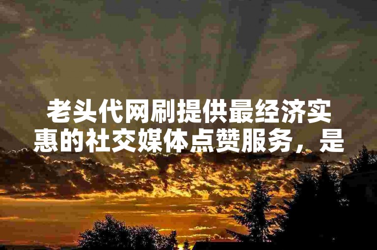 老头代网刷提供最经济实惠的社交媒体点赞服务，是追求性价比用户的优选平台。