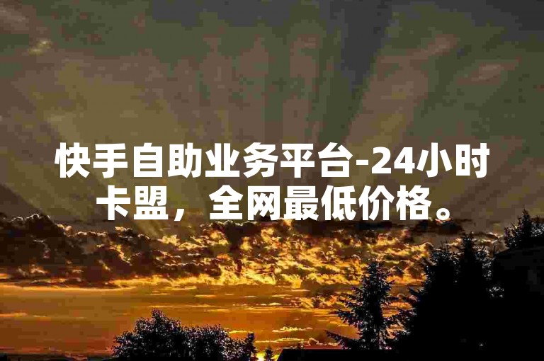 快手自助业务平台-24小时卡盟，全网最低价格。