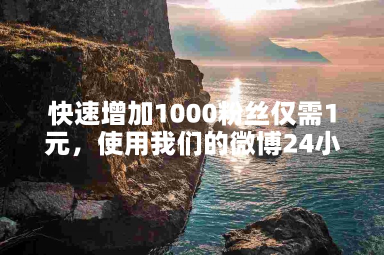 快速增加1000粉丝仅需1元，使用我们的微博24小时自助服务下单平台。